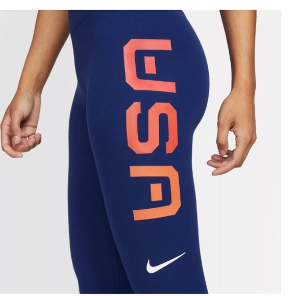Nike Pants - NEW Nike Womens Yoga Luxe 7/8 Length Dri-Fit Team USA Training Leggings Size XXL